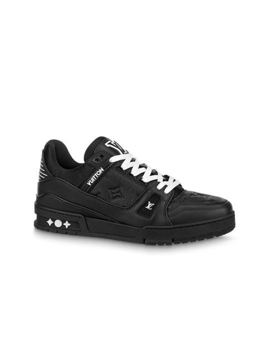 Louis Vuitt@n Trainer – Black Embossed Monogram